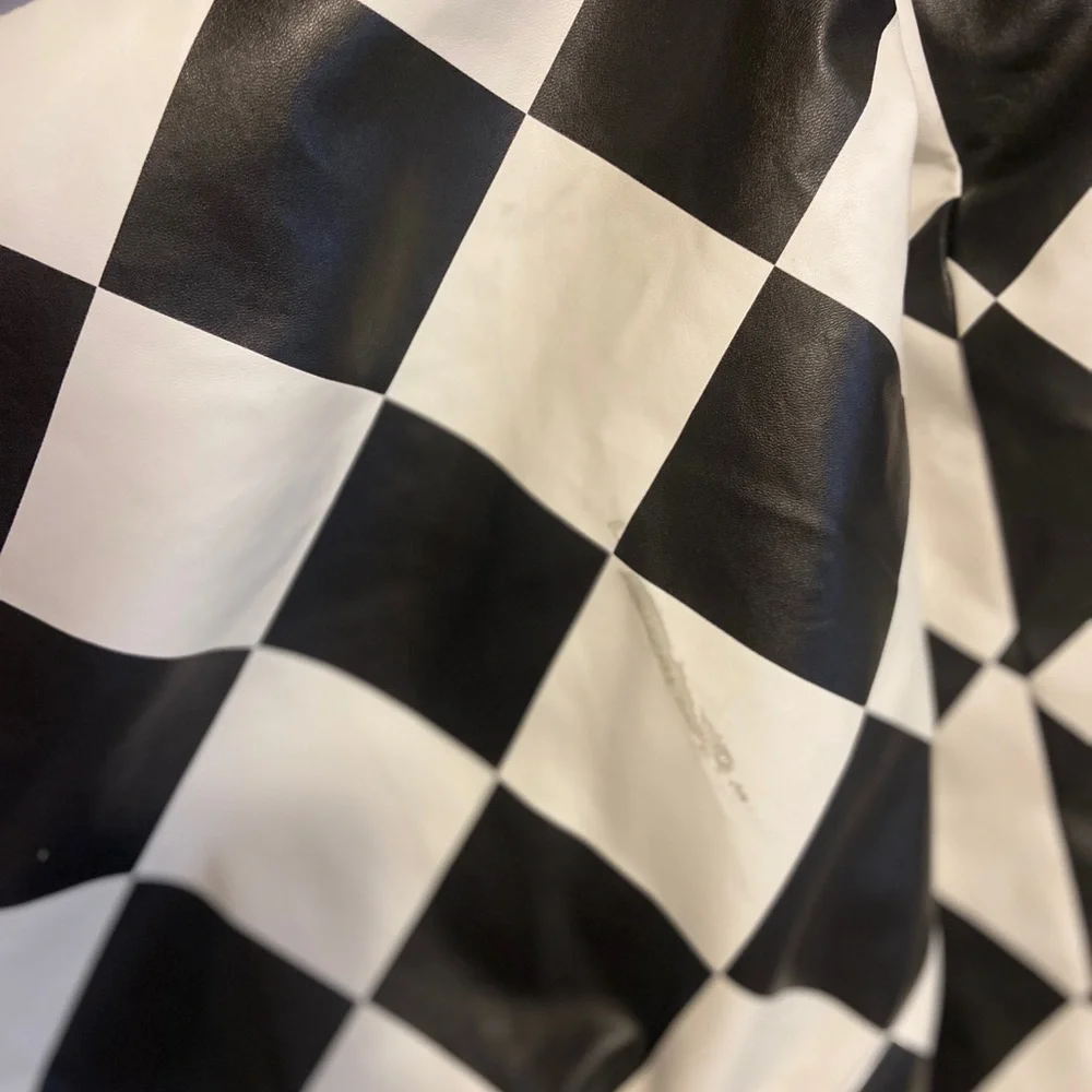 Rare Off-White Checkered Faux Leather Jacket - Picture 6 of 6